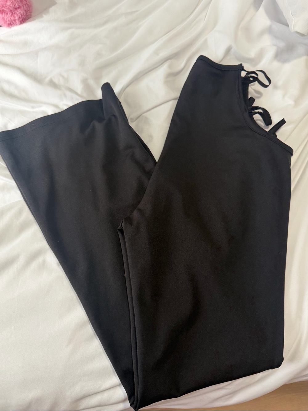 SHEIN Black Wide-Leg Jumpsuit with Strappy Shoulders